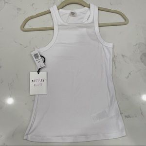 Aritzia Sunday Best white ribbed tank